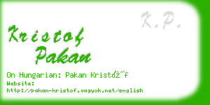 kristof pakan business card